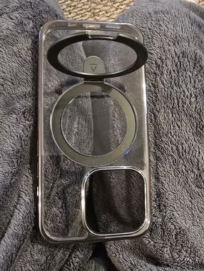 Apple CASEKOO Case for iPhone 15 Pro Clear Water Gray Magnetic O-Ring Kickstand